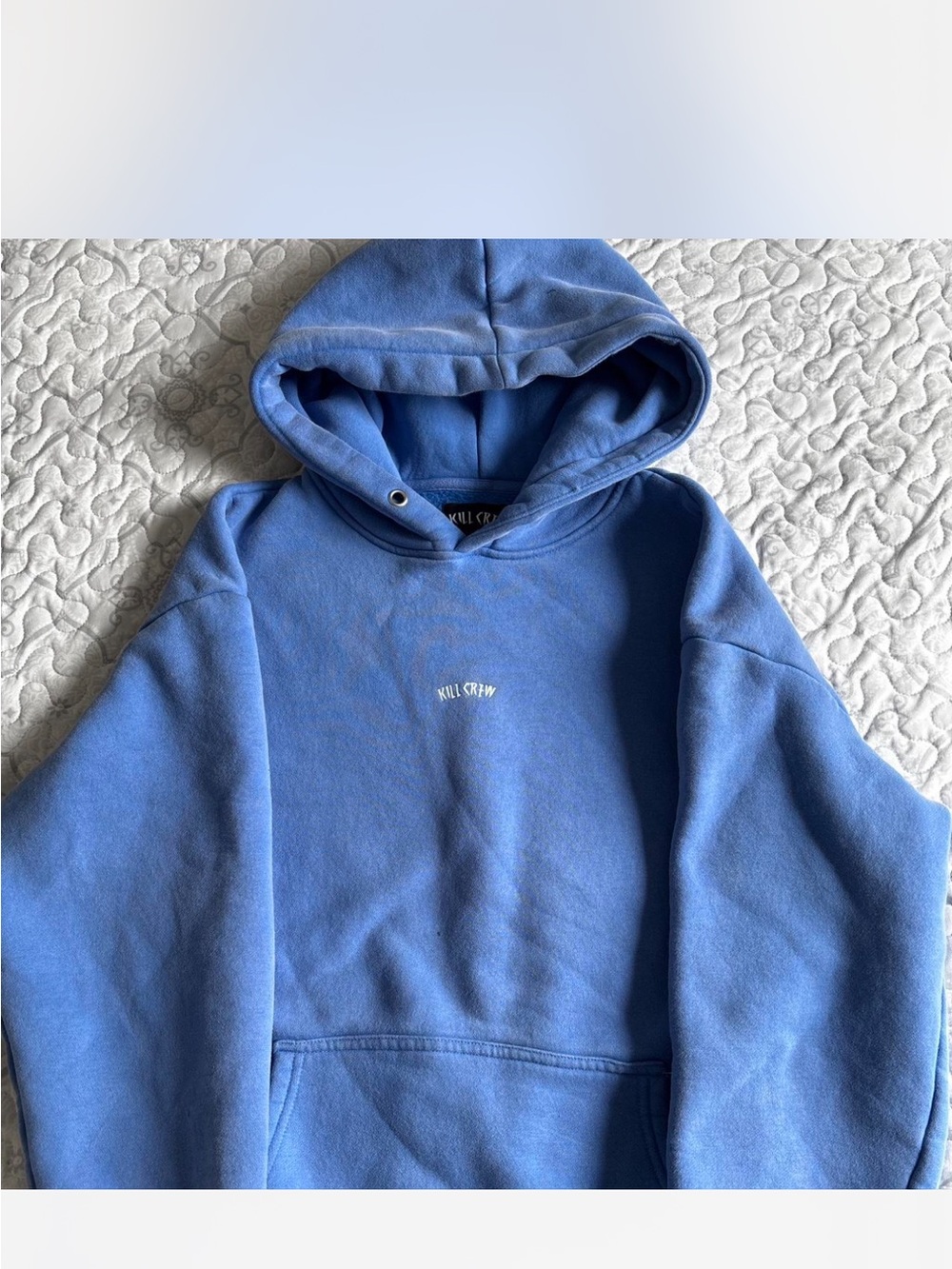 Kill Crew Blue Hooded Sweatshirt with Small Chest Logo